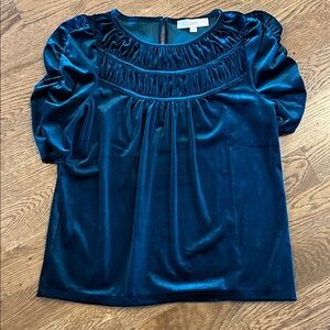 LOFT Teal Velvet Blouse